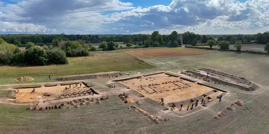 Archeological Excavation Reveals Foundations of a Large Anglo-Saxon Timber Hall