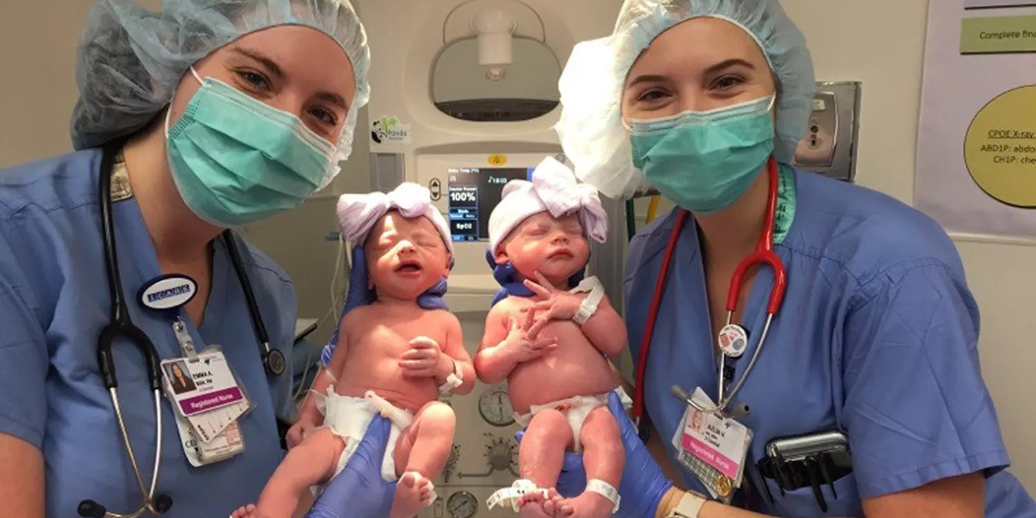 Newborn Twins Coincidentally Share the Names of Their Delivery Nurses