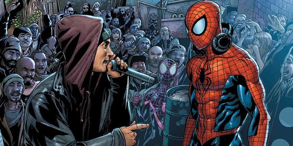 Eminem Faces Spider-Man in a Rap Battle on a Special Marvel Variant Comic Cover